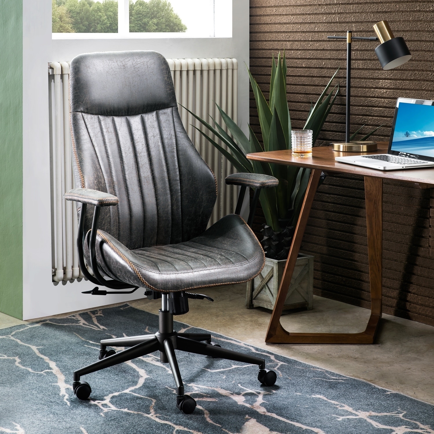 Ovios Ergonomic Office Chair Computer Desk Suede Fabric Ovios Ergonomic Office Chair
