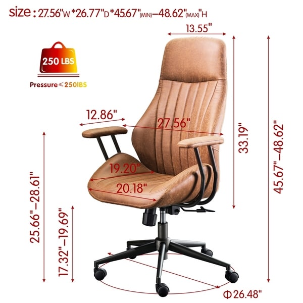 OVIOS Ergonomic Office Chair Modern Computer Desk Chair high Back Suede Fabric Desk Chair with Lumbar Support