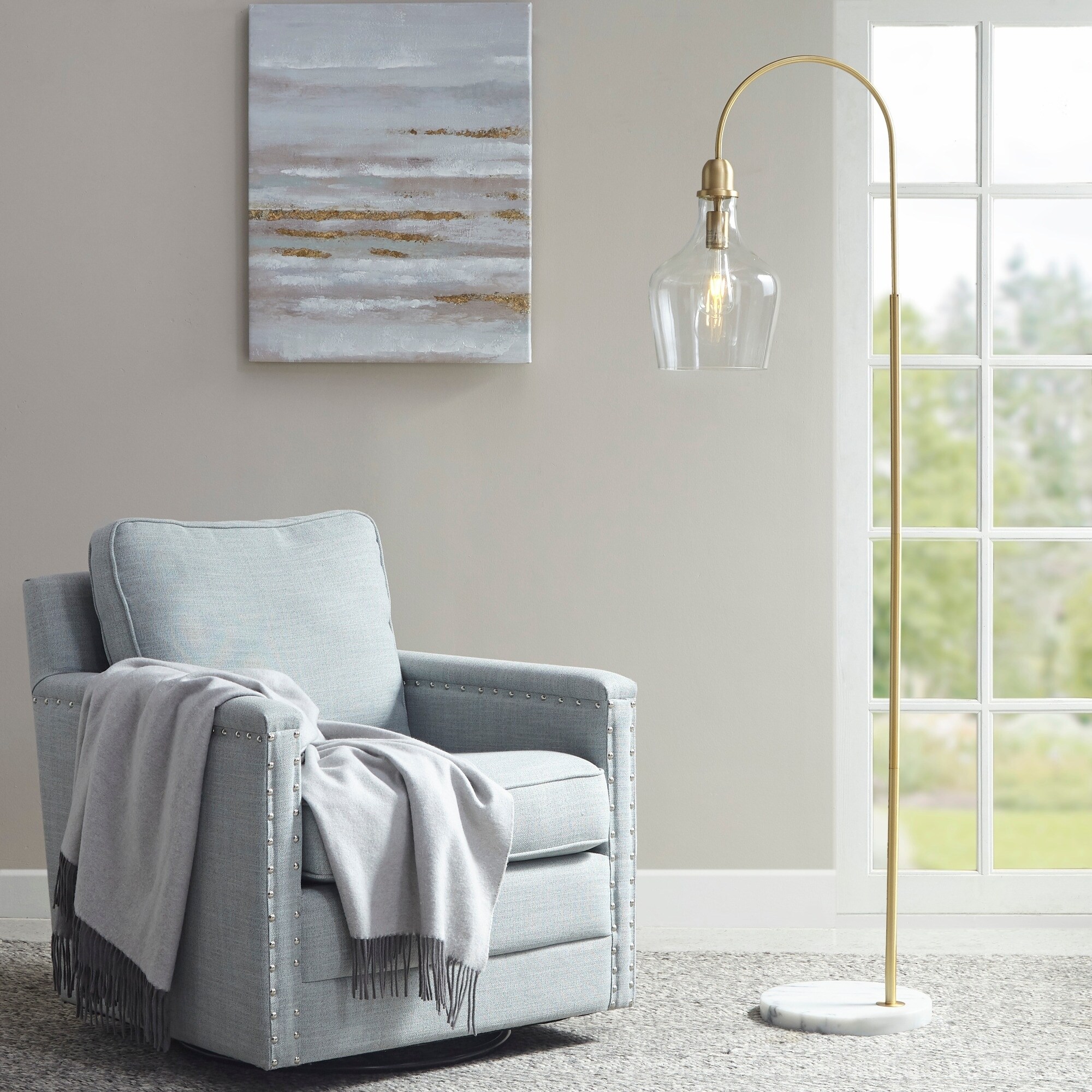 gold arc floor lamp