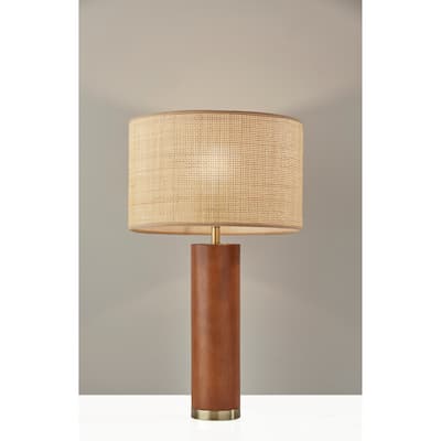 Adesso Walnut & Antique Brass Napa Table Lamp