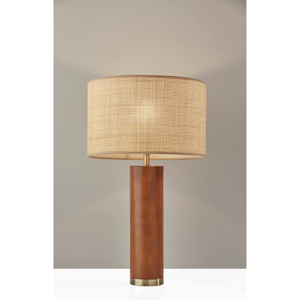 Adesso Walnut & Antique Brass Napa Table Lamp