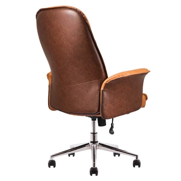 Mid Century Brown Leather Desk Chair - Joeryo ideas