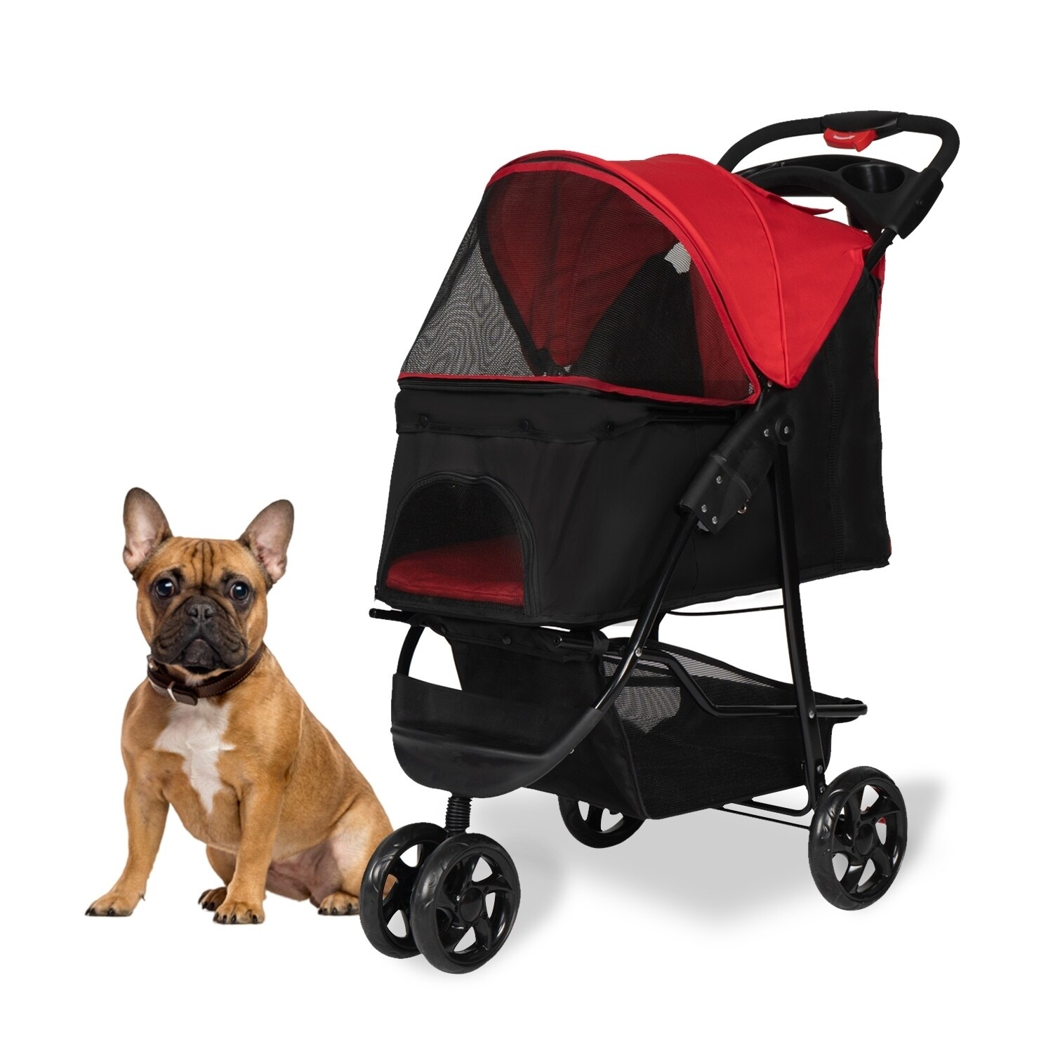 dog stroller with removable carrier