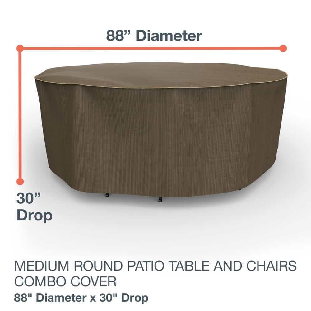 Budge StormBlock™ Hillside Black and Tan Round Patio Table and Chairs Combo Cover Multiple Sizes