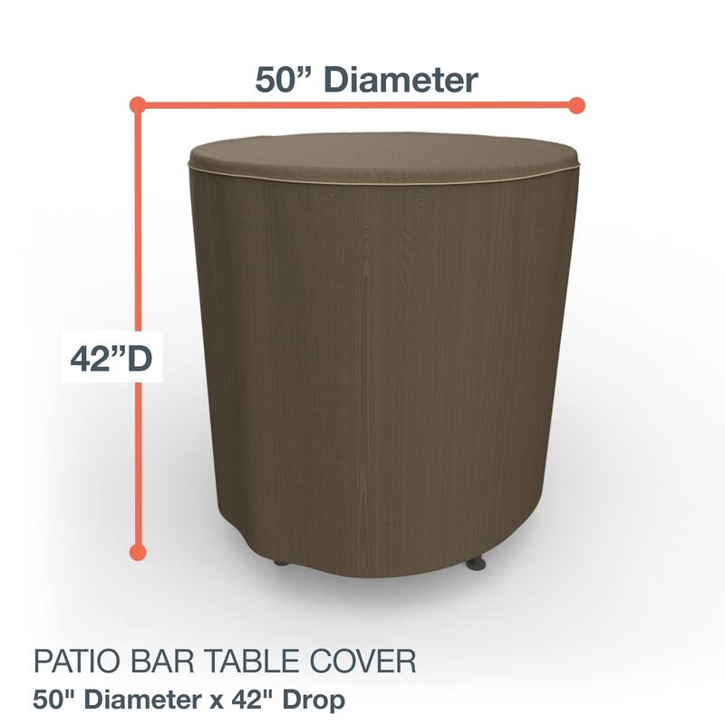 Budge StormBlock™ Hillside Black and Tan Patio Bar Table Cover 50 in Diameter x 42 in Drop - 50" Diameter x 42" Drop