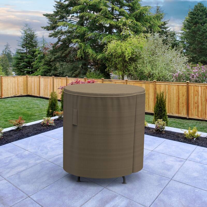 Budge StormBlock™ Hillside Black and Tan Patio Bar Table Cover 50 in Diameter x 42 in Drop - 50" Diameter x 42" Drop