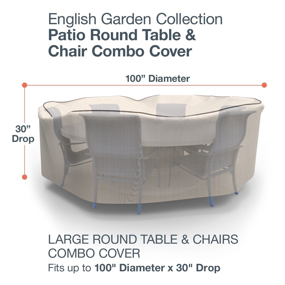 Shop Budge Waterproof Outdoor Round Patio Table And Chairs Combo Cover English Garden Tan Tweed Multiple Sizes Overstock 30236270