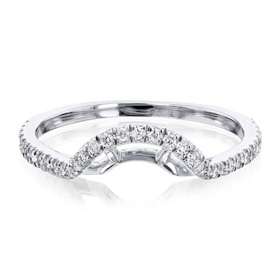 Annello by Kobelli 14k White Gold 1/5ct TDW Curved Diamond Wedding Ring (GH, I1-I2)