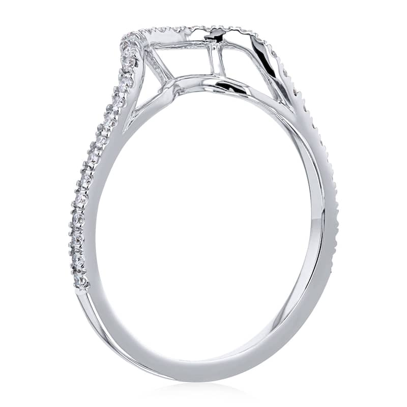 Annello by Kobelli 14k White Gold 1/5ct TDW Curved Diamond Wedding Ring (GH, I1-I2)