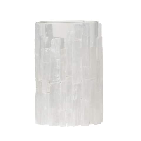 White 8-inch Crystal-like Selenite Lantern