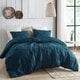 preview thumbnail 1 of 0, Supersoft Nightfall Navy Textured Waves 3-piece Comforter Set