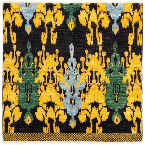 Hand-knotted Shalimar Black, Gold Wool Rug