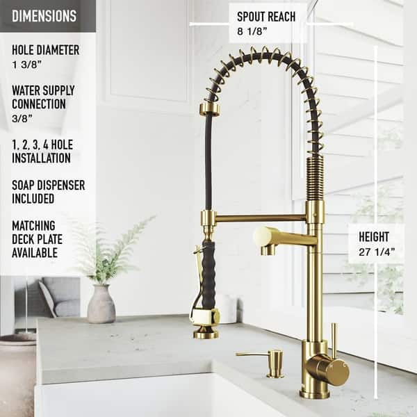 Shop Zurich Single Hole 1 Handle Pull Down Spray Kitchen Faucet
