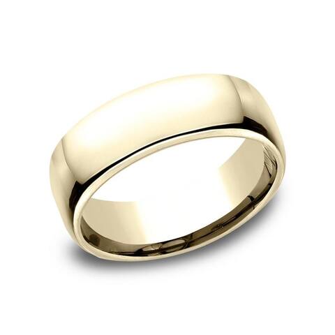 Men's 7.5mm 10k Yellow Gold Low-dome Comfort-Fit Wedding Band
