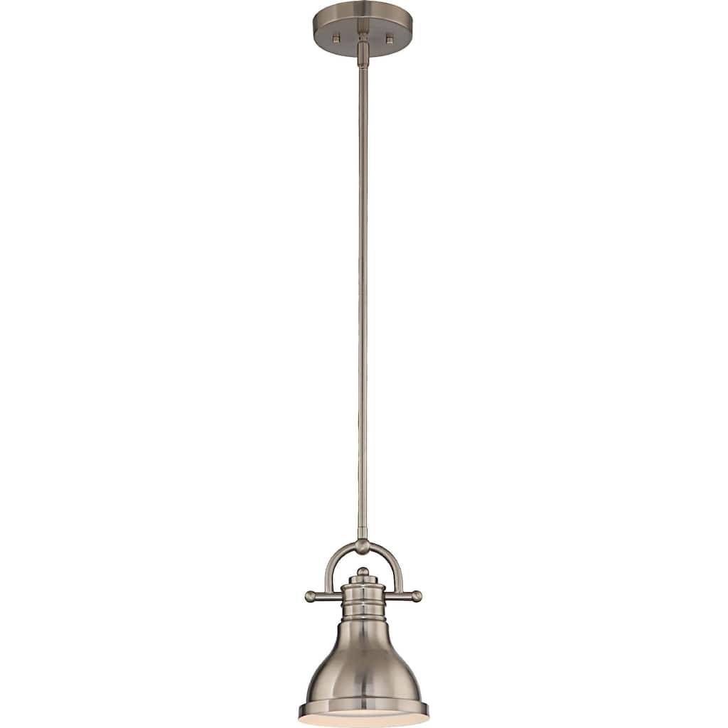Volume Lighting 1-Light Indoor Brushed Nickel Downrod Mini Pendant - Brushed Nickel