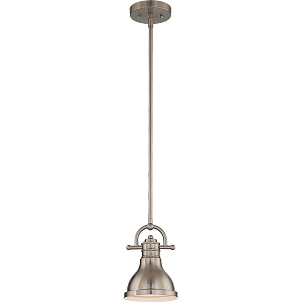 Volume Lighting 1Light Indoor Brushed Nickel Downrod Mini Pendant