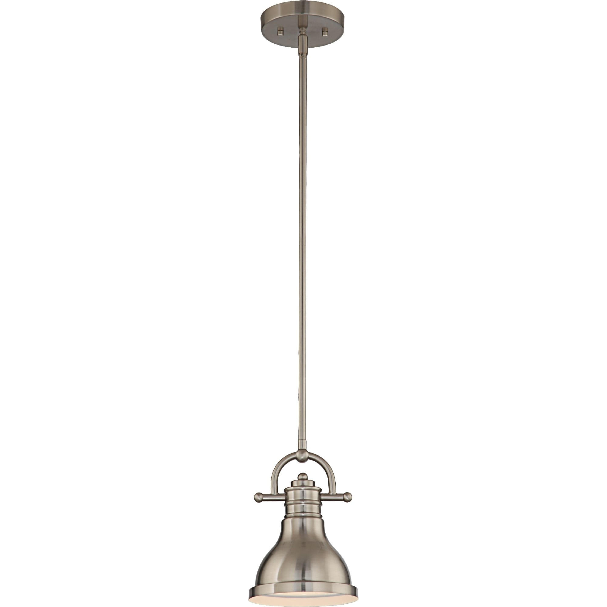 Volume Lighting 1-Light LED Brushed Nickel Mini Downrod Pendant