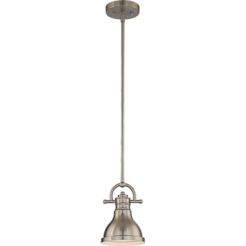 Volume Lighting 1-Light LED Brushed Nickel Mini Downrod Pendant l - Brushed Nickel