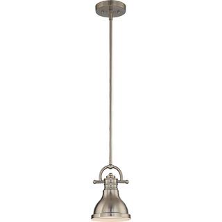 Volume Lighting 1-Light  LED Brushed Nickel Mini Downrod Pendant l - Brushed Nickel