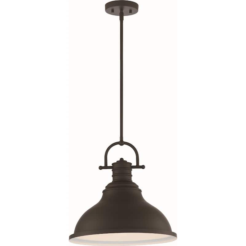 Volume Lighting 1-Light LED Indoor Foundry Bronze Downrod Pendant l - Foundry Bronze