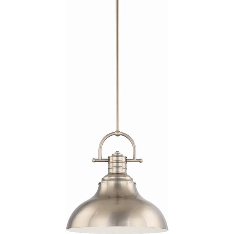 Volume Lighting 1-Light LED Brushed Nickel Downrod Pendant l - Brushed Nickel