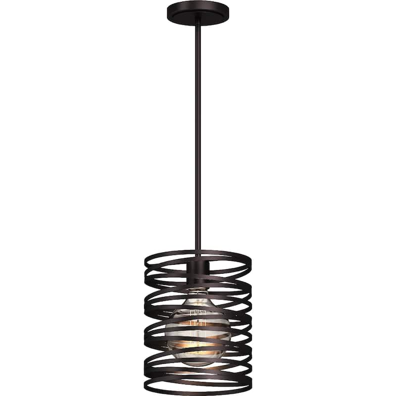 Volume Lighting 1-Light Indoor Antique Bronze Mini Cylinder Pendant - Antique Bronze