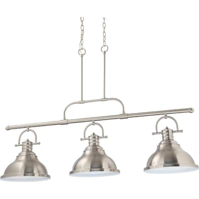 Volume Lighting 3-Light Indoor Brushed Nickel Linear Hanging Pendant