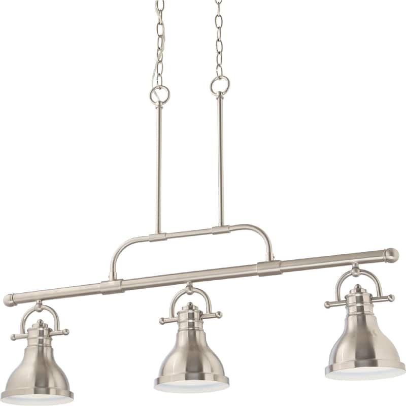 Volume Lighting 3-Light LED Brushed Nickel Linear Hanging Pendant - Brushed Nickel