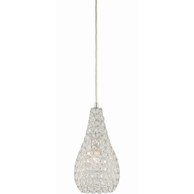 Volume Lighting 1-Light Chrome Pear/Teardrop Hanging Mini Pendant