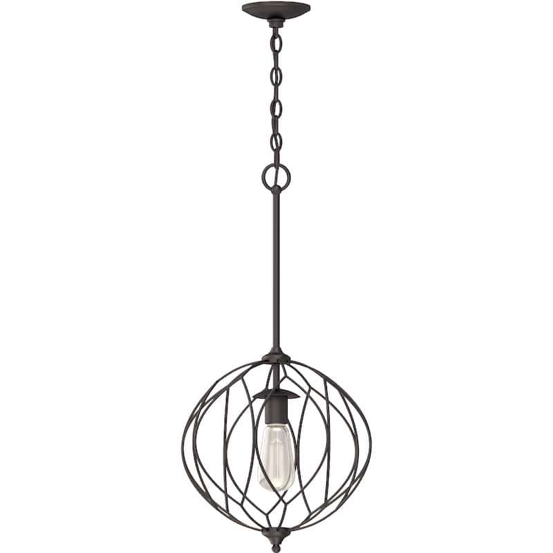 Volume Lighting 1-Light Indoor Antique Bronze Sculptural Globe Pendant - Antique Bronze