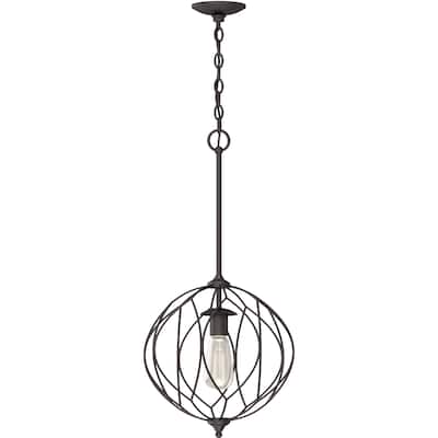 Volume Lighting 1-Light Indoor Antique Bronze Sculptural Globe Pendant - Antique Bronze