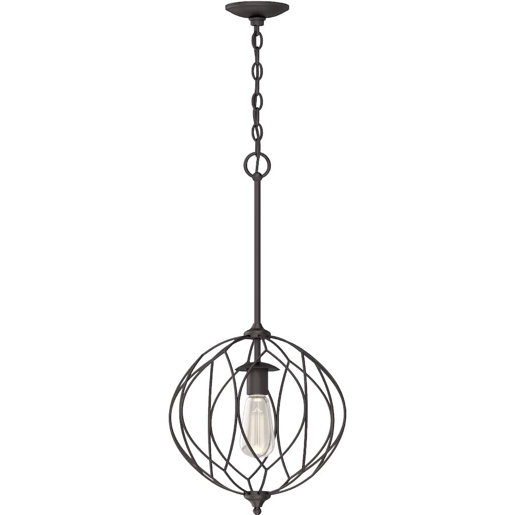 Volume Lighting 1-Light Indoor Antique Bronze Sculptural Globe Pendant - Antique Bronze