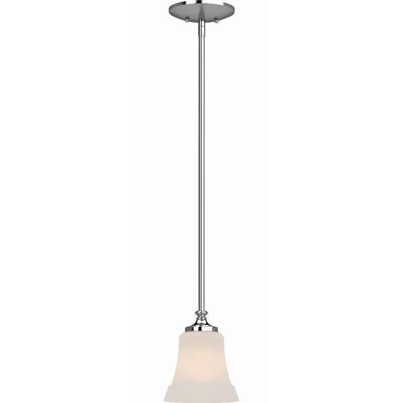Volume Lighting Tes 1-Light Chrome Mini Pendant Frosted Glass Bell