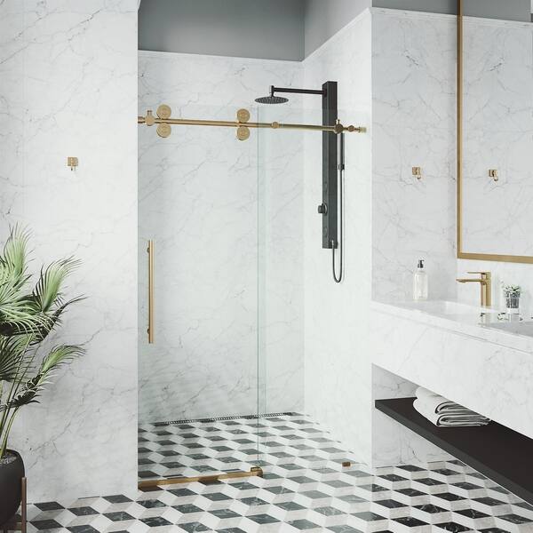 Shop Vigo 56 Inch Elan Adjustable Frameless Sliding Shower Door
