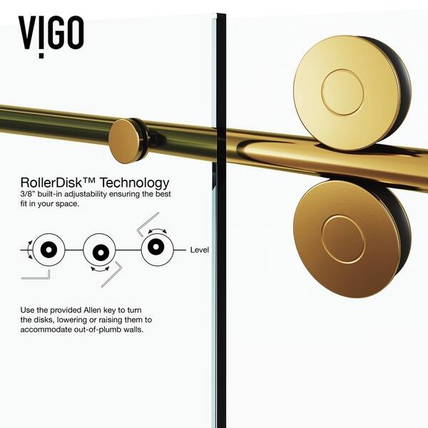 Shop Vigo 56 Inch Elan Adjustable Frameless Sliding Shower Door