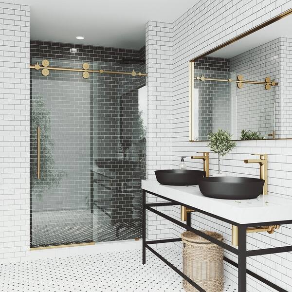 Shop Vigo 56 Inch Elan Adjustable Frameless Sliding Shower Door