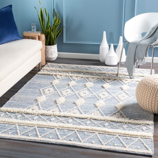 Mabry Handmade Moroccan Denim Wool Area Rug Overstock 30237318