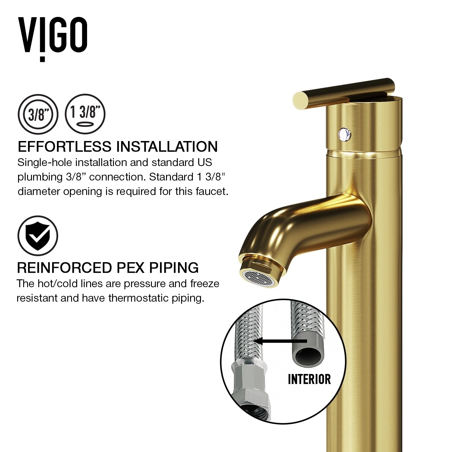 Shop Seville Vessel Bathroom Faucet In Matte Brushed Gold On