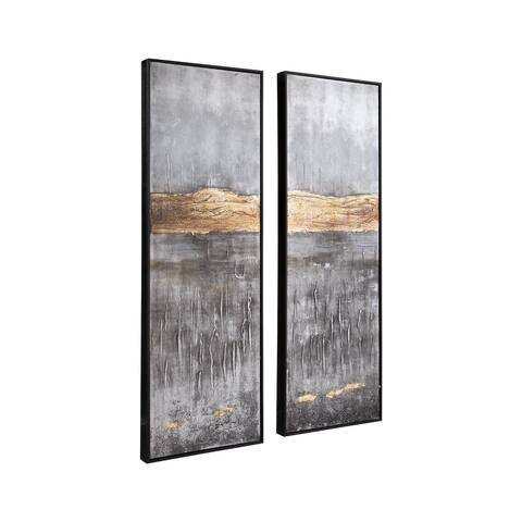 Aniyah Contemporary Abstract Framed Wall Art - Set of 2