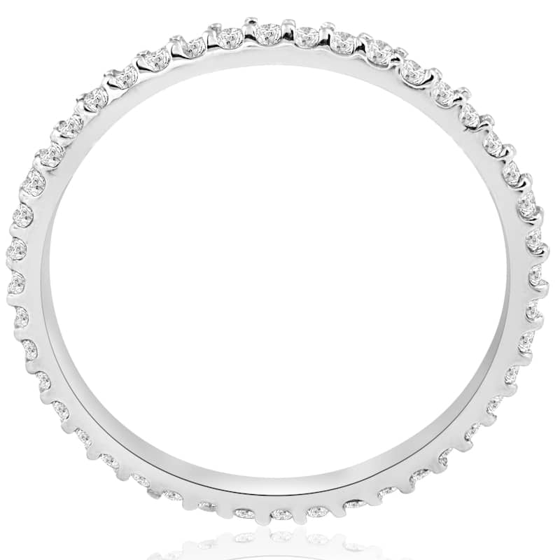 1/2 Ct Diamond Eternity Wedding Stackable Ring 14K White Gold