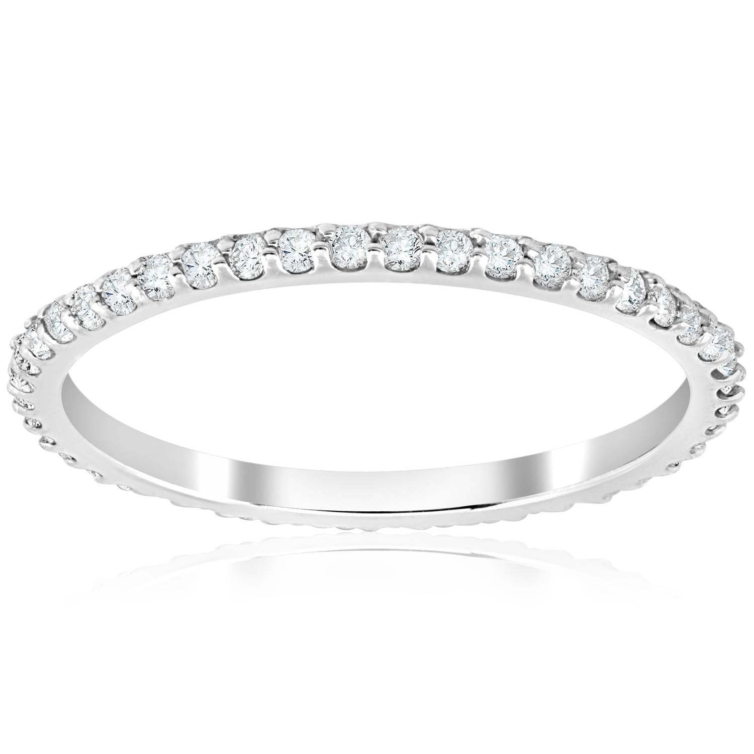 Bliss Diamond 1/2 Ct Diamond Eternity Wedding Stackable Ring 14K White Gold