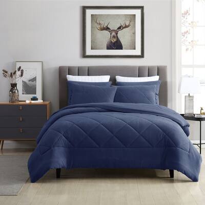 Prewashed Ultra-Soft Plush Coral Fleece Reversible Comforter Set