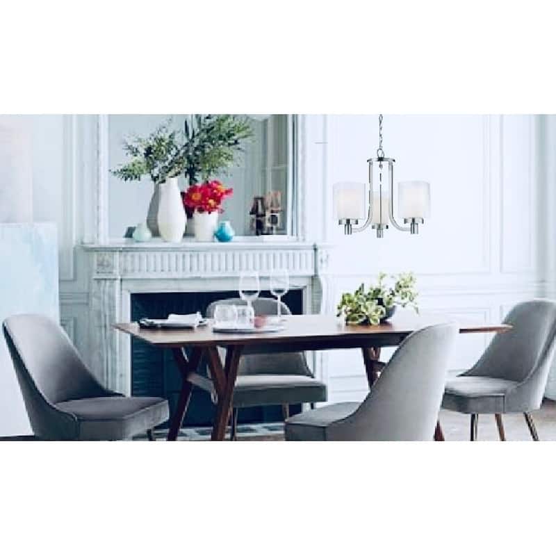 Modern Nickel Mini Chandelier Double Square glass