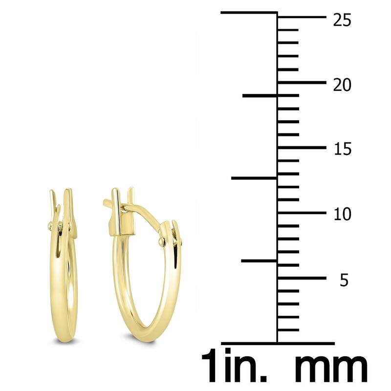 Marquee Jewels 12MM Huggie Hoop Earrings in 14K Yellow Gold