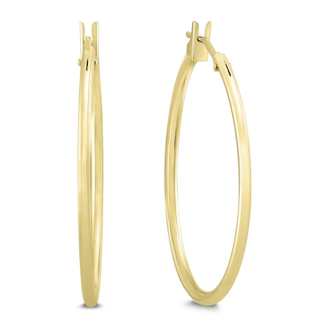 Marquee Jewels 14K Yellow Gold 25MM Hoop Earrings (1.5MM Gage)