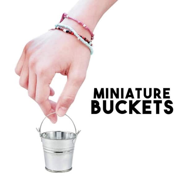 6 Pcs Miniature Metal Bucket Tin Pails Small Buckets Candy Bar