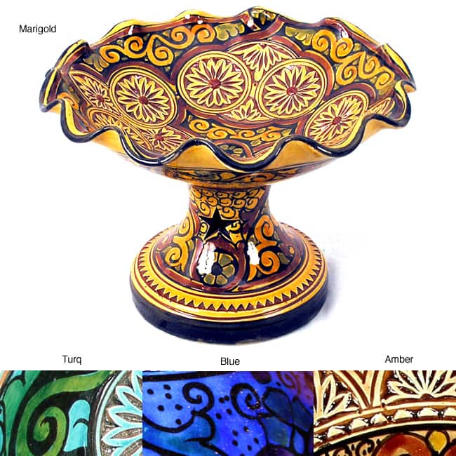 Handmade Elegant Marjorelle Ceramic Fruitier (Morocco)