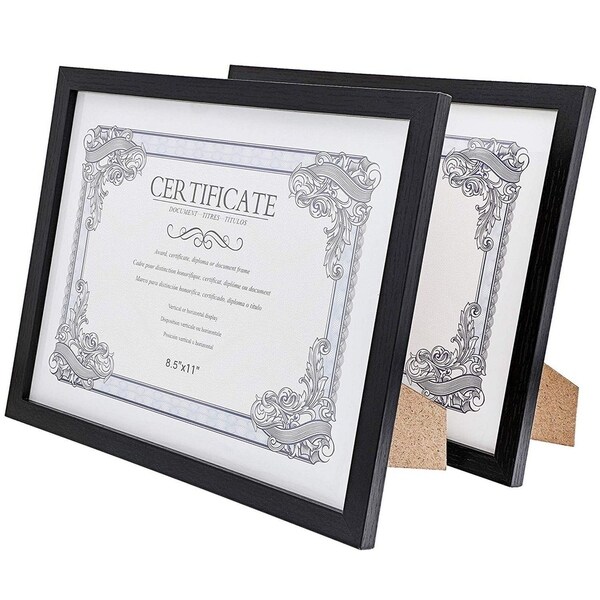 Juvale 2-Pack Award Certificate Frames with Stand for 8 x 11 Inch Documents