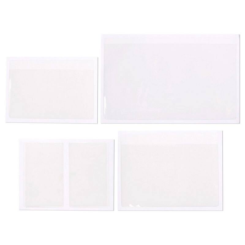 Juvale 30 Pieces Clear Adhesive Pockets for Planners and Binders, 4 Sizes