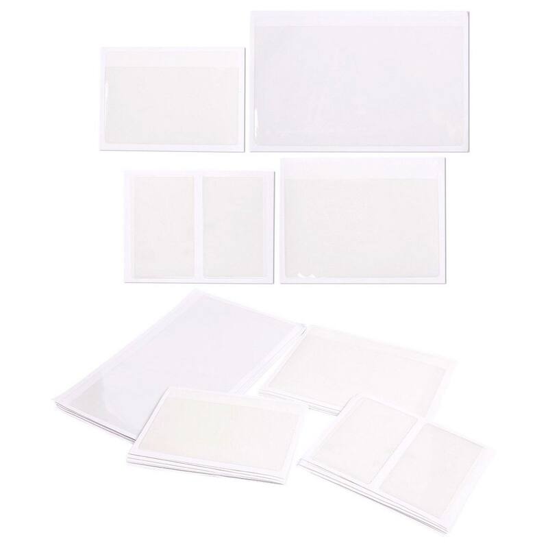 Juvale 30 Pieces Clear Adhesive Pockets for Planners and Binders, 4 Sizes